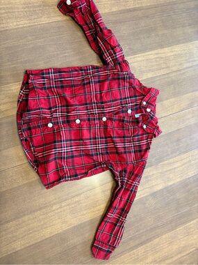 Gymboree Red and Black Plaid Button-Front Shirt